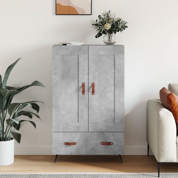 vidaXL Vysoká skrinka betónová sivá 69,5x31x115 cm kompozitné drevo