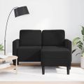 vidaXL 2-miestna pohovka s ležadlom v tvare L, čierna 125 cm, zamat