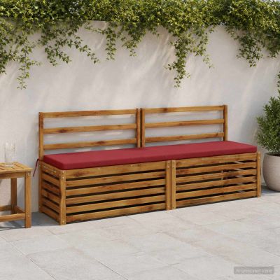 vidaXL Vankúš na lavičku SOEST 100% polyester Červená 200 x 40 x 5 cm