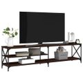 vidaXL TV skrinka hnedý dub 200x40x50 cm kompozitné drevo a kov