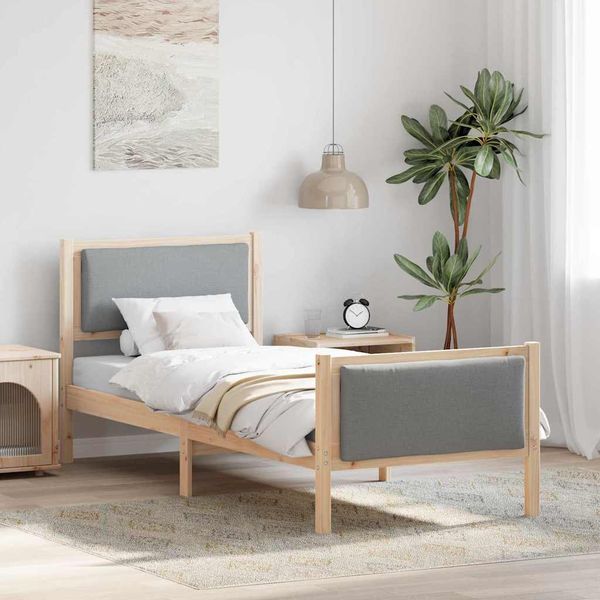 vidaXL Rám postele s čelnou doskou Svetlosivá 80 x 200 cm látka