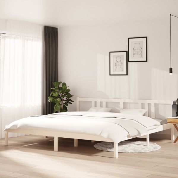 vidaXL Posteľný rám biely masívne drevo 200x200 cm