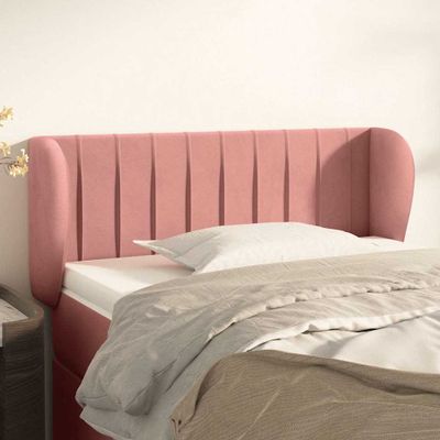 vidaXL Čelo postele so záhybmi ružový 83x23x78/88 cm zamat