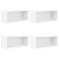 vidaXL Roh na skladovanie CD 4 ks Biela 40 x 17 x 17 cm