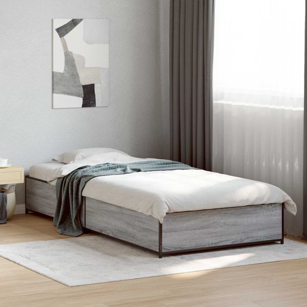 vidaXL Rám postele Sivý Sonoma 80 x 200 cm Kompozitné drevo