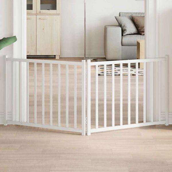 vidaXL Brána pre psa skladacia 2 panely 160 cm masívne jedľové drevo