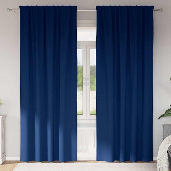 vidaXL Záclony na zatemnenie s krúžkami 2 pcs Tmavomodrá 245 x 140 cm