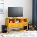 vidaXL TV skrinka horčicovožltá 100,5x39x60,5 cm oceľ