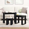 vidaXL Zásuvné stoly 3 ks Čierny dub 61 x 28 x 47 cm Kompozitné drevo