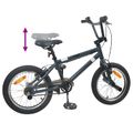 vidaXL BMX Bicykel 16 Palcov pre deti vo veku 5-8 rokov Tmavosivá