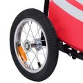 vidaXL Skladací príves za bicykel s taškou na potraviny červeno čierny