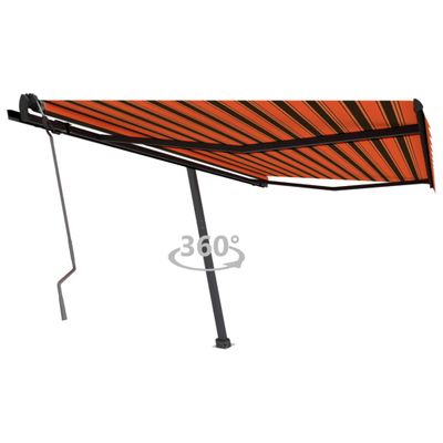 vidaXL Voľne stojaca ručne zaťahovacia markíza 400x350cm oranžovohnedá