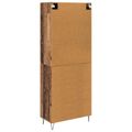 vidaXL Highboard Staré drevo 69,5 x 34 x 180 cm Kompozitné drevo