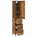 vidaXL Highboard Staré drevo 34,5 x 34 x 180 cm Kompozitné drevo