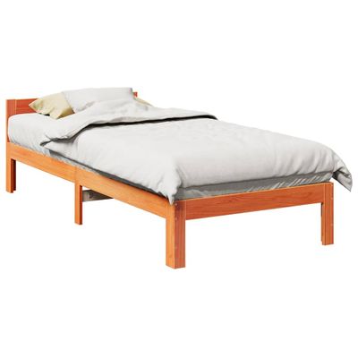 vidaXL Posteľný rám bez matraca voskový 80x200 cm borovicový masív