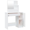vidaXL Toaletný stolík so zrkadlom biely 86,5x35x136 cm