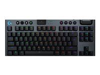 Klávesnice - technologie LIGHTSPEED - TKL - podsvícení - bezdrátový - Bluetooth 5.0, 2.4 GHz, USB - QWERTY - US mezinárodní - klávesový spínač: GL Tactile - černá