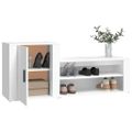 vidaXL Botník biely 130x35x54 cm spracované drevo