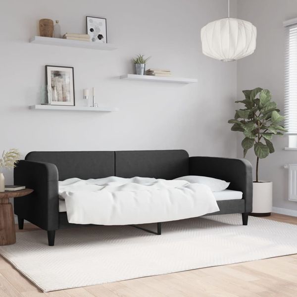 vidaXL Denná posteľ čierna 100x200 cm látka