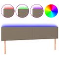 vidaXL Čelo postele s LED sivohnedé 180x5x78/88 cm látka