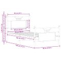 vidaXL Posteľný rám bez matraca dymový dub 90x190 cm kompozitné drevo