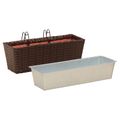 vidaXL Zábradlie 2 ks Hnedá 50 x 17 x 17 cm Kov