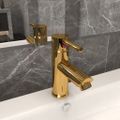 vidaXL Kúpelňová vodovodná batéria zlatá 130x176 mm