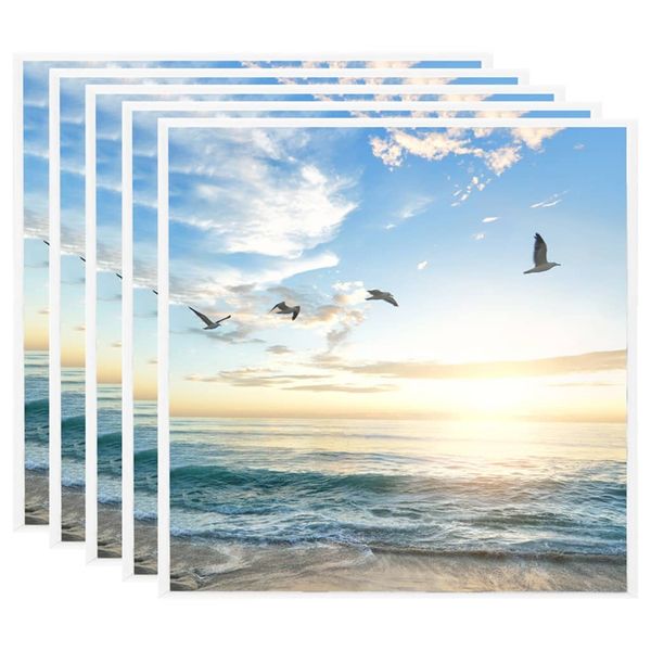vidaXL Fotorámiky na stôl, koláž 5 ks, biele 20x20 cm, MDF