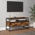 vidaXL TV skrinka dymový dub 80x35x45 cm spracované drevo