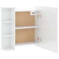 vidaXL Zrkadlová skrinka s LED lesklá biela 70x16,5x60 cm