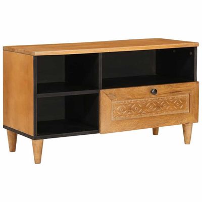 vidaXL TV skrinka so zásuvkou 80 x 33 x 46 cm Masívne mango drevo