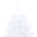 vidaXL Osvetlený umelý polovičný vianočný stromček+gule, biely 150 cm