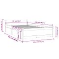 vidaXL Posteľný rám so zásuvkami sivý 100x200 cm