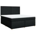 vidaXL Posteľný rám boxspring s matracom čierny 180x200 cm látka