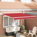 vidaXL Sklopná markíza Červená 350 x 250 cm Polyester a hliník