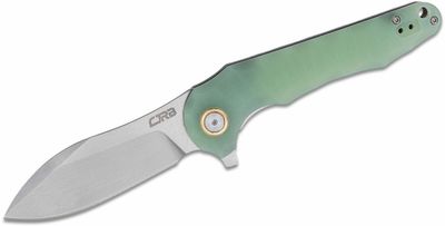 CJRB J1910-NTG Mangrove vreckový nôž 8,7 cm, Stonewash, priesvitná zelená, CNC textúra G10
