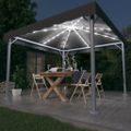 vidaXL Altánok s LED reťazou 300x300 cm, antracitový, hliník