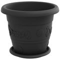 vidaXL Kvetináče 6 ks Čierna Ø 26 x 21.5 cm Plast