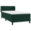 vidaXL Posteľný rám boxsping s matracom tmavozelený 100x200 cm zamat