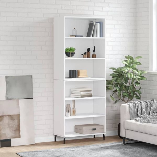 vidaXL Vysoká skrinka biela 69,5x32,5x180 cm kompozitné drevo