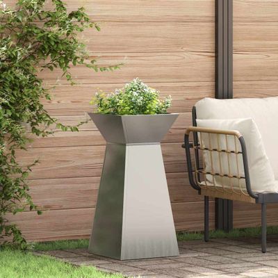 vidaXL Stĺpový kvetináč 2 pcs Strieborná 35 x 35 x 73 cm