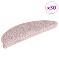 vidaXL Schodové rohože 30 ks 56x17x3 cm svetloružové, polkruhové