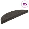 vidaXL Schodové rohože, samolepiace, 5 ks, 56x17x3 cm, antracitové, polkruhové