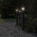 vidaXL Vonkajšia stojaca lampa so senzorom čierna 110 cm hliník