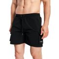 Pánske plavecké šortky Cargo Black - GymBeam, veľkosť M
