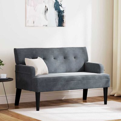 vidaXL Chesterfield lavica Tmavo šedá 112 x 65,5 x 75 cm Zamat