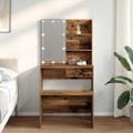VidaXL súprava toaletného stolíka s LED diódou Old Wood