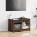vidaXL TV skrinka so sklenenými dvierkami hnedý dub 68x37x42 cm