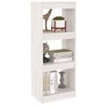 vidaXL Knižnica/deliaca stena biela 40x30x103,5 cm masívna borovica