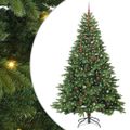 vidaXL Umelý vianočný stromček s 300 LED-i Zelená 240 cm PE a PVC